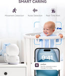 Smart WiFi Baby Monitor - 5" 1080P Split Screen & 2K Camera App Control, Motion Alerts, Sound Detection, HD Night Vision, 5050mAh Battery, 2-Way Talk, Multi-User, Triple Security, 1600ft Range by TinyTreasures Baby Boutique