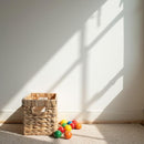 Woven Basket For Shelves, Baskets for Organizing, Wicker Storage Basket with Built-in Handles, Natural Baskets for Toys, Kitchen Storage (Medium 2-Pack, Natural Water Hyacinth) by TinyTreasures Baby Boutique