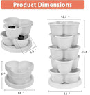 VECELO 5 Tier Vertical Garden Planter, Self Watering Stackable Planters with Wheels for Strawberries, Herbs, Flowers, Vegetables, White by CozyNest Decor