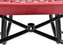 Global Industrial 46" Round Picnic Table, Expanded Metal, Red Thermoplastic Coating, Attached Benches, 1-1/2” Umbrella Pole Hole, Outdoor-Rated, 1000 lb Capacity by GreenHaven Gardens
