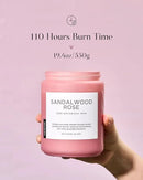 M&SENSE Sandalwood Rose Scented Candle 19.4oz 110 Hours Long Lasting Burn Natural Soy Wax Strong Scented Candle for Home, 2 Wick Home Fragrance Slow Burning Housewarming Gifts for Men Women by CozyNest Decor