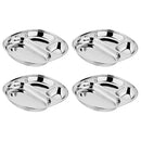 Ahimsa Stainless Steel Plates for Kids - Divided Plates for Toddlers, Pediatrician Designed, Non Toxic Toddler Plate, Camping Plate, BPA Free & Dishwasher Safe (Set of 4) by TinyTreasures Baby Boutique