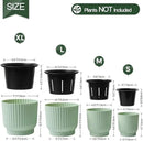 T4U 6 Inch Self Watering Pots for Indoor Plants, 6 Pack Planters for Indoor Plants, Durable Plastic Mint Green Pots for Indoor Plants, African Violets, Flower by GreenHaven Gardens