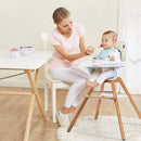 BABY JOY 3 in 1 High Chair, Baby Eat & Grow Convertible Wooden High Chair/Rocking Chair/Booster Seat/Toddler Chair, Infant Dining Chairs w/Double Removable Tray, 5-Point Seat Belt & PU Cushion, Beige by TinyTreasures Baby Boutique