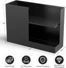 Tall Metal Cube Planter for Outdoor Plants 30" L x 12" W x 24" H, Heavy Duty Steel Large Planter Box with Removable Insert Shelf, Modern Décor for Tall Plants, Trees, Flowers (Black) by CozyNest Decor