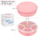 Kids' Rotating Snack Container Set – 2-Pack, Includes 1 Rotating Snack Container & 1 Round Sectioned Snack Box, BPA-Free, Dishwasher Safe, Perfect for Travel-Pink by TinyTreasures Baby Boutique