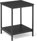 Amazon Basics - End Table with Bottom Shelf, Living Room Side Table, Steel Frame, Wooden Black by CozyNest Decor
