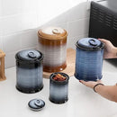 Nihow Ceramic Food Storage Jar Sets: Container with Air Tight Ceramic Lid for Flour/Sugar/Rice/Coffee/Cookies/Candy - Seal Damp-proof Canister for The Kitchen - Set of 3 （Gray） by CozyNest Decor