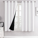 ChrisDowa White 100% Blackout Curtains for Bedroom with Black Liner, 2 Thick Layers Total Blackout Thermal Insulated Grommet Window Curtains 2 Panels Set (Pure White, 52 x 45 Inch) by TinyTreasures Baby Boutique