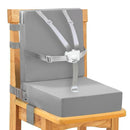 Toddler Booster Seat for Dining Table, 5 Point Buckle Child Booster Seat for Table with Backrest, PU Waterproof Easy Cleaning Dining Booster Seat Adjustable Seat Belts & Non-Slip Bottom (Grey) by TinyTreasures Baby Boutique