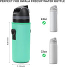 Neoprene Water Bottle Carrier Bag with Adjustable Shoulder Strap for Owala 24 OZ Tumbler, Insulated Water Bottle Cover for Owala FreeSip Insulated Water Bottle (Teal, 24 OZ) by TinyTreasures Baby Boutique