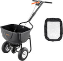 VEVOR Broadcast Spreader, 60LBS Capacity, Walk-Behind Push Spreader, 0-9.8 ft Spreading Width, 10 in All Terrain Pneumatic Tires, Lawn Spreaders with Hopper Grate, for Seed, Fertilizer, Salt, Ice Melt by GreenHaven Gardens