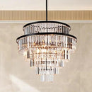 Luxury 6-Tier Round K9 Crystal Chandelier, Black Finish 26 Inch Diam Ceiling Light, Classic Elegant Chandelier with Crystal Piece, Lighting Fixture for Hallway, Bedroom, Living Room by CozyNest Decor