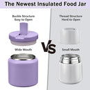 26oz Kids Thermos for Hot Food, Insulated Vacuum Food Jar with Buckle Lid, Stainless Steel Wide Mouth Leak Proof Insulated Lunch Container for School Picnic Travel, Purple by TinyTreasures Baby Boutique