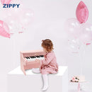 ZIPPY Kids Piano Keyboard, 25 Keys Digital Piano for Kids, Mini Music Educational Instrument Toy, Wood Toy for Toddlers Girls Boys (Pink) by TinyTreasures Baby Boutique