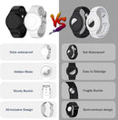 R-fun Waterproof for Air Tag Bracelets [2 Pack] Compatible with Apple Air Tag Finders with Soft Silicone,Anti Lost GPS Item Finders Case Cover,Black/White by TinyTreasures Baby Boutique
