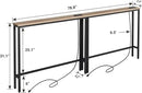 ELYKEN 2 Pack 5.9" Narrow Console Sofa Table with Power Outlets, 5.9" Dx39.4 Wx31.1 H Long Couch Table with Metal Frame and Charge Station with 6.5’ Extension Cord, White Oak by CozyNest Decor