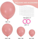 RUBFAC 129pcs Retro Pink Balloons Different Sizes 18 12 10 5 Inch, Latex Blush Balloon Garland Arch Kit for Valentine's Day Birthday Baby Shower Wedding Princess Boho Theme Party Decoration by TinyTreasures Baby Boutique