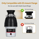 3/4 HP Corded Garbage Disposal for Kitchen Sinks, TECASA Continuous Feed Food Waste Disposer, Sound Reduction, Power Cord Included, Grey and Black - HyperCrush 75 by CozyNest Decor