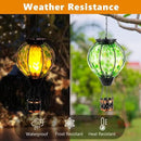 Solar Hot Air Balloon Lantern with Flame Flickering,Glass Hot Air Balloon Solar Lantern Outdoor Waterproof Hanging Outdoor Light for Patio Yard Garden Decor,Mother Day Gifts for Women(Green) by GreenHaven Gardens