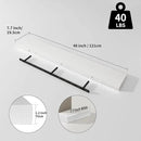 SAUMONIERES Floating Shelves 8 Inch Deep Solid Wood Wide Wall Shelf Set of 1 Wall Mounted for Bedroom Bathroom Living Room Kitchen, 48 Inch White by CozyNest Decor