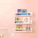 AZSKY Nursery Bookshelves White, 24 Inch Floating Bookshelves for Wall Set of 3, Baby Kids Decor, Solid Wood Wall Mounted Shelves for Books, Toys and Decor Storage by TinyTreasures Baby Boutique