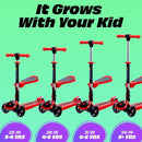 SKIDEE Kick Scooters for Kids Ages 3-5, Adjustable Height Foldable Scooter with Removable Seat, 3 LED Light Wheels, Rear Brake, Wide Standing Board, Suitable Up to 12 Year Old Boys/Girls by TinyTreasures Baby Boutique