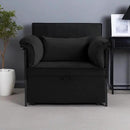 Pull Out Sofa Bed, Convertible Sleeper Chair Bed with Lumbar Pillow, 3-in-1 Sofa Chair with 3 Adjustable Backrest, Armchair Sleeper Small Couch for Small Spaces Living Room Black by CozyNest Decor