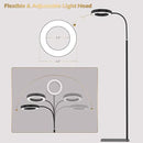 GLOWRIUM Grow Lights for Indoor Plants, 20W Full Spectrum LED Grow Light Floor Lamp with Stand Adjustable Height and Angle, Black Plant Light with 3/9/12H Grow Light Timer