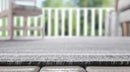 Unique Loom Outdoor Border Collection Area Rug - Soft Border (8' x 11' 4" Rectangle Black/Ivory) by GreenHaven Gardens