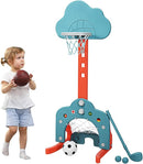 Costzon Kids Basketball Hoop, Toddler Sports Activity Center w/ 5 Adjustable Height Levels, Basketball Soccer Golf Game Set, Indoor Outdoor Basketball Hoop Set Gift for Baby Infant by TinyTreasures Baby Boutique