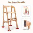 Wooden High Chair for Toddlers, Adjustable Feeding Chair with Removable Cushion for Child, High Chair Grows with Kid for Dining, Studying, Step Tool(Natural Color) by TinyTreasures Baby Boutique
