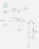 SONGMICS Clothes Drying Rack, Foldable 2-Level Laundry Drying Rack, Free-Standing Laundry Airer, with Height-Adjustable Wings, 33 Drying Rails, Sock Clips, White and Gray ULLR053G01V1 by CozyNest Decor