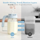 Papablic Glass Breastmilk Pitcher, Formula Mixing Pitcher with Mixing Handle Lid, Wide Mouth Mason Jar Mixer with Flip Locking Spout, Easy to Clean, BPA Free, Blue by TinyTreasures Baby Boutique