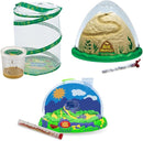 Insect Lore Bug Camp Bundle - Butterfly Kit with 5 Live Caterpillars, Ladybug Land with 1 Tube Live Larvae, Ant Mountain with 1 Tube Live Western Harvester Ants - Bonus Life Cycle Figurines & More by TinyTreasures Baby Boutique