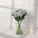 Silver Fake Roses Artificial Flowers - 10 Pcs Fake Artificial Roses Silk Flowers with Stems for Home Wedding Hotel Office Centerpiece Decor by CozyNest Decor