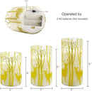 Christmas Deer Flameless Candles with Remote Timer, Glass Battery Operated Pillar Candles with Gold Elk Decor, LED Flickering Candles with 3D Wick and Real Wax for Winter Christmas Home Decor by GreenHaven Gardens