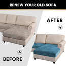 PrinceDeco Velvet Sectional Couch Covers, 4 Pieces, L Shape, Blue, 3 Seater + 1 Chaise by CozyNest Decor
