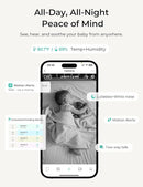 VistaView Lite Smart WiFi Baby Monitor with 2 Cameras- 4” 720P Split Screen & 1080P Camera App Control, Motion Alerts, Night Vision, 3000mAh Battery, 2-Way Talk, Triple Security, 1000ft Range by TinyTreasures Baby Boutique