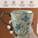 360ml -12.17oz Painted Forget-Me-Not Floral Ceramic Mug - Cute Coffee Cup for Latte, Espresso - Gift for Women, Dishwasher Safe by CozyNest Decor