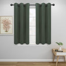 Easy-Going Blackout Curtains for Bedroom, Solid Thermal Insulated Grommet and Noise Reduction Window Drapes, Room Darkening Curtains for Living Room, 2 Panels (34x45 in, Greyish Green) by CozyNest Decor