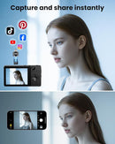 Digital Camera with Front Rear Lens, Autofocus 64MP 4K Camera for Photography with 32GB Card, Portable Compact Point and Shoot Camera for Teens Adult Beginner with Metal Shell, 2000mAh Battery by TinyTreasures Baby Boutique