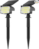 Solar Spot Lights Outdoor, 92 LEDs Landscape Lighting with 3 Lighting Modes and Auto On/Off, IP67 Waterproof Spotlights, Outdoor Solar Lights for Yard Garden, 2 Pack (Cool White) by GreenHaven Gardens