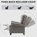 UIXE Pushback Recliner Chairs Set of 2, Faux Leather Armchair Push Back Accent Chair for Living Room, Rivet Trim Club Arm Chair Overstuffed Home Theater Single Sofa Reading Seat with Footrest - Gray by CozyNest Decor