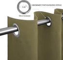 Easy-Going Blackout Curtains for Bedroom, Solid Thermal Insulated Grommet and Noise Reduction Window Drapes, Room Darkening Curtains for Living Room, 2 Panels (52x63 in,Khaki) by CozyNest Decor