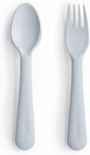 mushie Flatware Fork and Spoon Set for Kids | Made in Denmark (Cloud) by TinyTreasures Baby Boutique