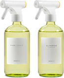 MaisoNovo Kitchen Spray Bottle - 16.9 fl oz Yellow x 2 with 16 Labels by GreenHaven Gardens