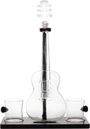 Guitar Whiskey & Wine Decanter & Mahogany Base - 1000 ML