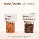 ComSaf 0.8 Qt Glass Food Storage Jars Set of 6, Clear Storage Containers with Airtight Lids, Pantry Organization Jar, Spice Jar, Blooming Tea, Oat, Coffee and Sugar Container, Canister Set for Kitchen by CozyNest Decor