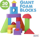 Large Building Foam Blocks for Toddlers – Giant Jumbo Big Building Blocks (30 Pieces) by TinyTreasures Baby Boutique